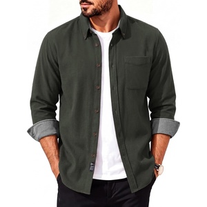 image:imagePJ PAUL JONES Mens Flannel Button Down Long Sleeve Shirts  100 Brushed Cotton Untucked Shirt Soft Warm WearResistant Regular Fit Casual Mens Fall Shirts for Work OutdoorArmy Green