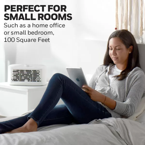 Honeywell Air Purifiers for Home Bedroom, Living Room, Kitchen &amp; Dorm Room , Dual Action Air Filter Helps Capture Dust, Pollen, Pet Dander &amp; Smoke, HHT270, Tabletop, White