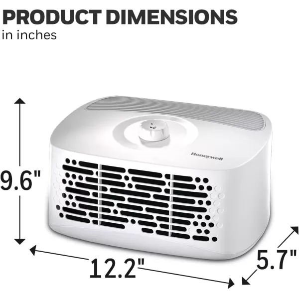 Honeywell Air Purifiers for Home Bedroom, Living Room, Kitchen &amp; Dorm Room , Dual Action Air Filter Helps Capture Dust, Pollen, Pet Dander &amp; Smoke, HHT270, Tabletop, White