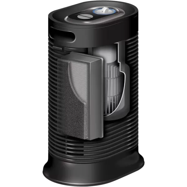 Honeywell AllergenPlus HEPA Tower Air Purifier, Airborne Allergen Reducer for Small Rooms , Black - Wildlfire/Smoke, Pollen, Pet Dander, and Dust Air Purifier, HPA060
