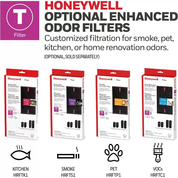 Honeywell AllergenPlus Series Compact HEPA Air Purifier Tower, Allergen Reducer for Large Rooms , Black - Wildfire/Smoke, Pollen, Pollen, Pet Dander &amp; Dust Air Purifier, HPA175