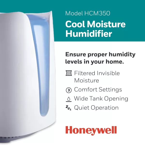Honeywell Cool Moisture Humidifier, Medium Room, 1.1 Gallon Tank, Black – Invisible Moisture Humidifier for Baby, Kids, Adult Bedrooms – Quiet and Easy to Clean with UV Technology for Everyday Comfort