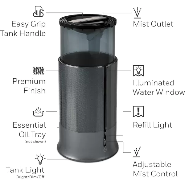 Honeywell Designer Series Cool Mist Humidifier for Medium Room, Bedroom, Kids Room, or Nursery. Ultra-quiet, Auto Shut Off, Easy to Fill and Clean - White, HUL430W