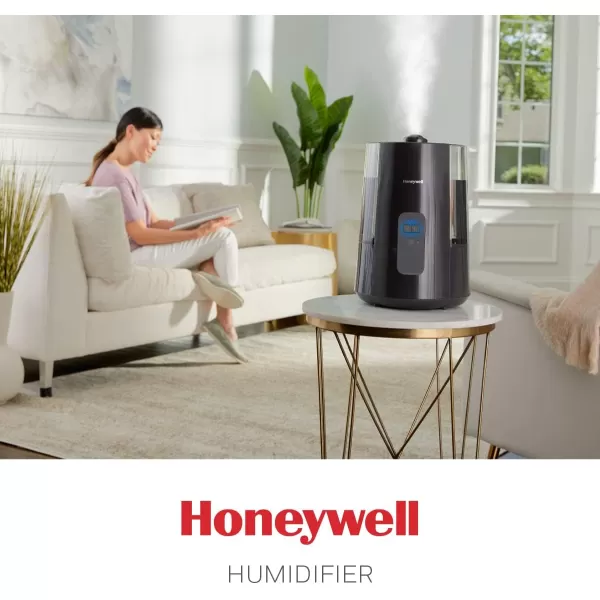 Honeywell Dual Comfort Cool + Warm Mist humidifier. Humidifier for bedroom, office, living room and home. Provides temporary relief from dry air discomforts - Black, HWC775B