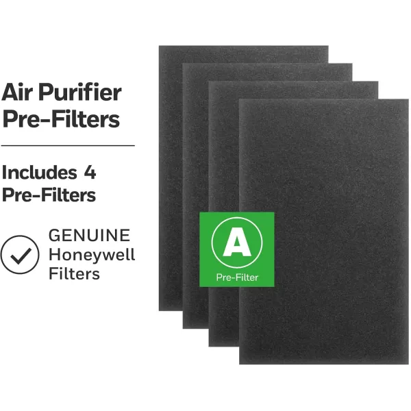 Honeywell HEPA Air Purifier Filter Kit – Includes 3 HEPA R Replacement Filters and 4 A Carbon Pre-Cut Pre-Filters – Airborne Allergen Air Filter Targets Wildfire/Smoke, Pollen, Pet Dander, and Dust