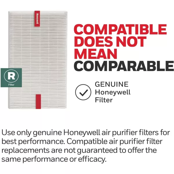 Honeywell HEPA Air Purifier Filter R, 1-Pack for HPA 100/200/300 and 5000 Series - Airborne Allergen Air Filter Targets Wildfire/Smoke, Pollen, Pet Dander, and Dust
