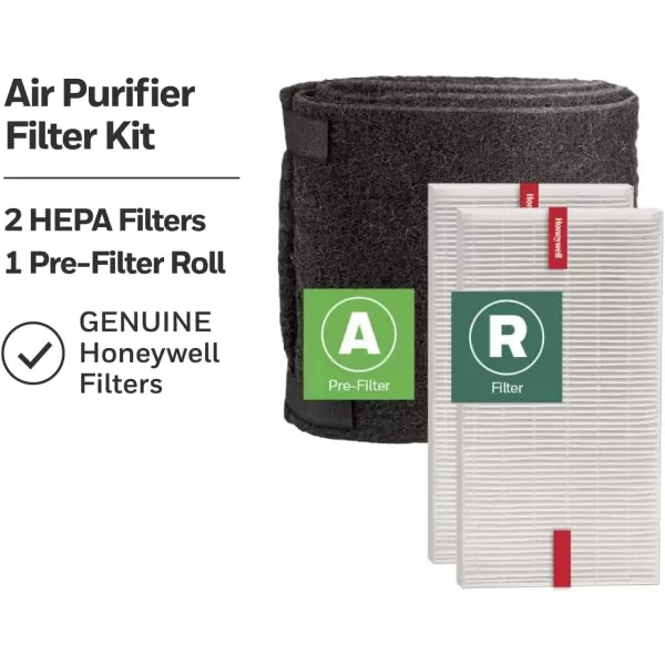 Honeywell HEPA Air Purifier Filter Value Kit – Includes 2 R HEPA Filters and 1 A Pre-Filter Roll with Cutting Template