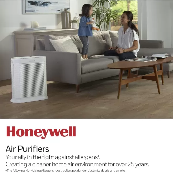 Honeywell HPA104 HEPA Air Purifier for Medium Rooms - Microscopic Airborne Allergen+ Reducer, Cleans Up To 750 Sq Ft in 1 Hour - Wildfire/Smoke, Pollen, Pet Dander, and Dust Air Purifier – White