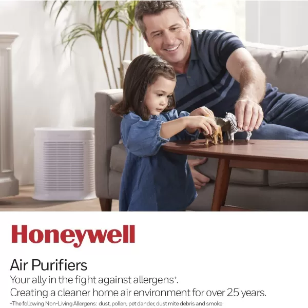 Honeywell HPA104 HEPA Air Purifier for Medium Rooms - Microscopic Airborne Allergen+ Reducer, Cleans Up To 750 Sq Ft in 1 Hour - Wildfire/Smoke, Pollen, Pet Dander, and Dust Air Purifier – White