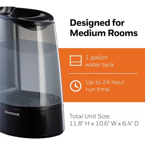 Honeywell HWM-705B HWM705B Filter Free Warm Moisture Humidifier, Black