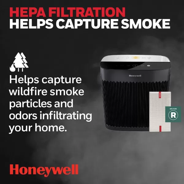 Honeywell InSight HEPA Air Purifier with Air Quality Indicator and Auto Mode, Large Rooms, Bedrooms, Home , Black - Reduces Airborne Allergens, Smoke, Dust, Pollen, Pet Dander, HPA5200B