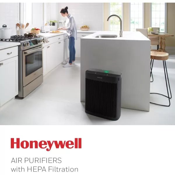 Honeywell InSight HEPA Air Purifier with Air Quality Indicator and Auto Mode, Large Rooms, Bedrooms, Home , Black - Reduces Airborne Allergens, Smoke, Dust, Pollen, Pet Dander, HPA5200B