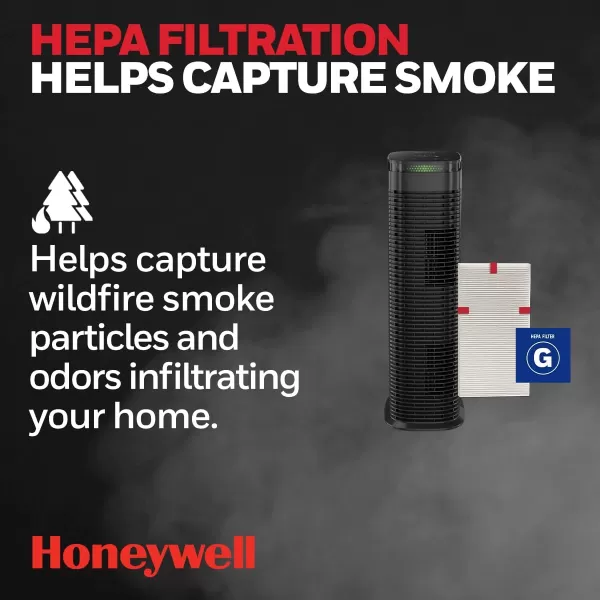 Honeywell InSight HEPA Air Purifier with Air Quality Indicator and Auto Mode, Large Rooms, Bedrooms, Home , Black - Reduces Airborne Allergens, Smoke, Dust, Pollen, Pet Dander, HPA180B