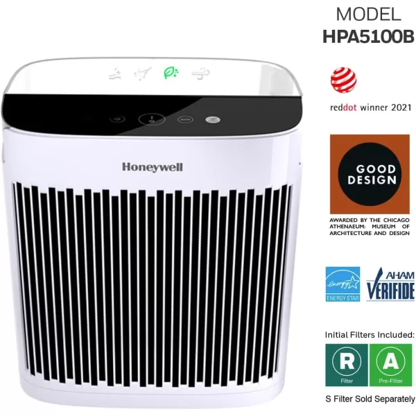 Honeywell InSight HEPA Air Purifier with Air Quality Indicator and Auto Mode, Large Rooms, Bedrooms, Home , Black - Reduces Airborne Allergens, Smoke, Dust, Pollen, Pet Dander, HPA5200B