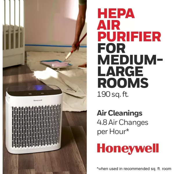 Honeywell InSight HEPA Air Purifier with Air Quality Indicator and Auto Mode, Large Rooms, Bedrooms, Home , Black - Reduces Airborne Allergens, Smoke, Dust, Pollen, Pet Dander, HPA5200B