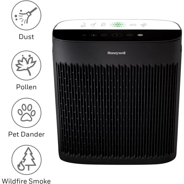 Honeywell InSight HEPA Air Purifier with Air Quality Indicator and Auto Mode, Large Rooms, Bedrooms, Home , Black - Reduces Airborne Allergens, Smoke, Dust, Pollen, Pet Dander, HPA5200B