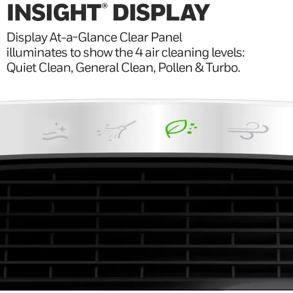 Honeywell InSight HEPA Air Purifier with Air Quality Indicator and Auto Mode, Large Rooms, Bedrooms, Home , Black - Reduces Airborne Allergens, Smoke, Dust, Pollen, Pet Dander, HPA5200B