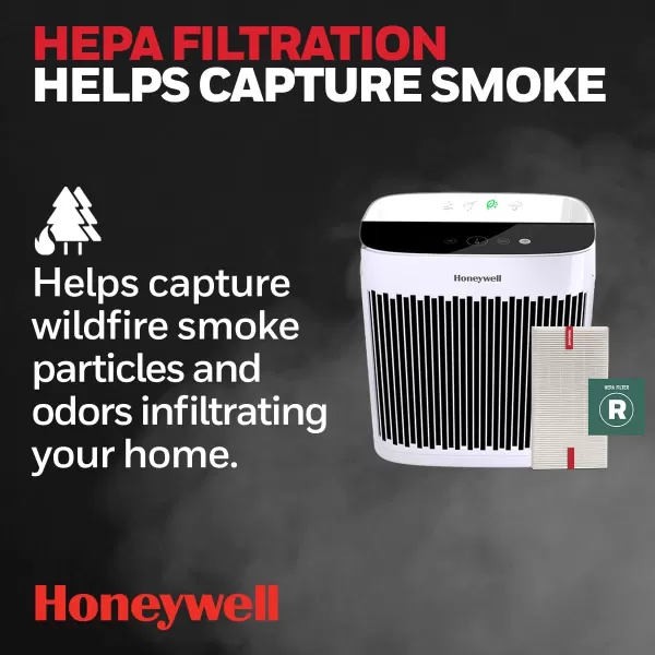 Honeywell InSight HEPA Air Purifier with Air Quality Indicator and Auto Mode, Large Rooms, Bedrooms, Home , Black - Reduces Airborne Allergens, Smoke, Dust, Pollen, Pet Dander, HPA5200B