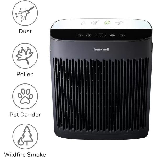 Honeywell InSight HEPA Air Purifier with Air Quality Indicator and Auto Mode, Large Rooms, Bedrooms, Home , Black - Reduces Airborne Allergens, Smoke, Dust, Pollen, Pet Dander, HPA5200B