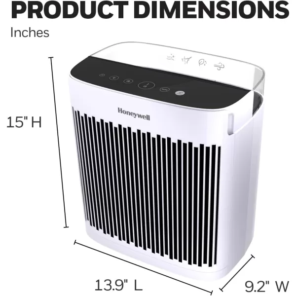 Honeywell InSight HEPA Air Purifier with Air Quality Indicator and Auto Mode, Large Rooms, Bedrooms, Home , Black - Reduces Airborne Allergens, Smoke, Dust, Pollen, Pet Dander, HPA5200B