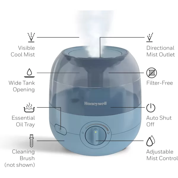 Honeywell Mini Cool Mist humidifier, Easy to Fill and Clean, humidifier for small Bedroom, Kids Rooms, or office. Ultra Quiet Operation and Auto Shut-Off - Rose, HUL525R