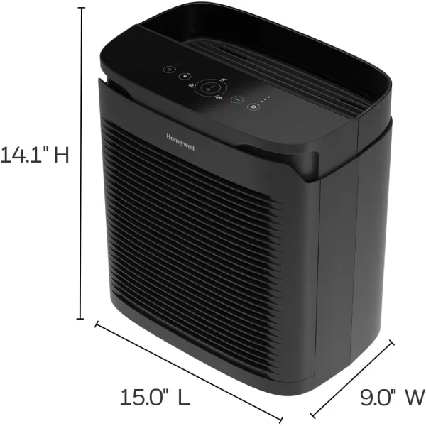 Honeywell PowerPlus HEPA Air Purifier for Home, Medium-Large Rooms, Reduces Allergens, Smoke, Wildfire Smoke, Pollen, Pet Dander and More, Black, HPA3100