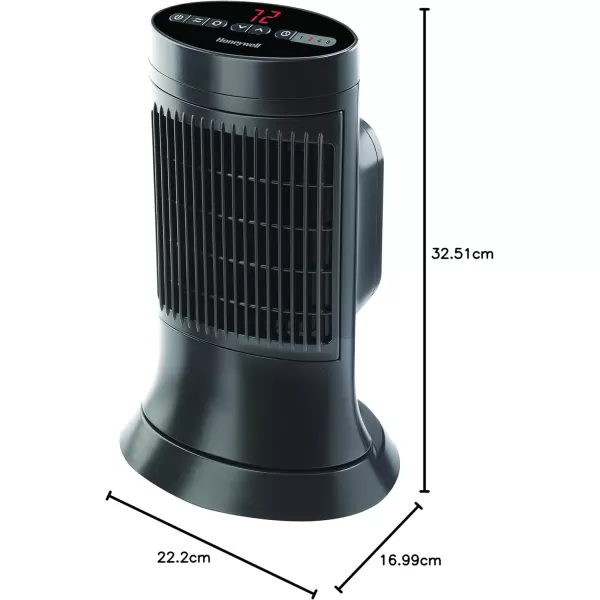 Honeywell Safeguard Motion Sensor Ceramic Space Heater, Large Room, Black –Ceramic Heater with Two Heat Settings and Slim Tower Design