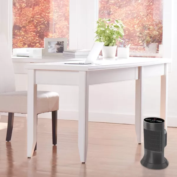 Honeywell Safeguard Motion Sensor Ceramic Space Heater, Large Room, Black –Ceramic Heater with Two Heat Settings and Slim Tower Design