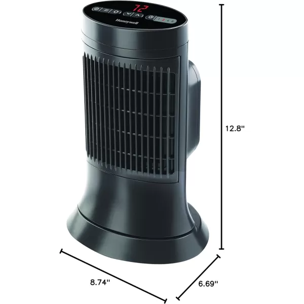 Honeywell Safeguard Motion Sensor Ceramic Space Heater, Large Room, Black –Ceramic Heater with Two Heat Settings and Slim Tower Design