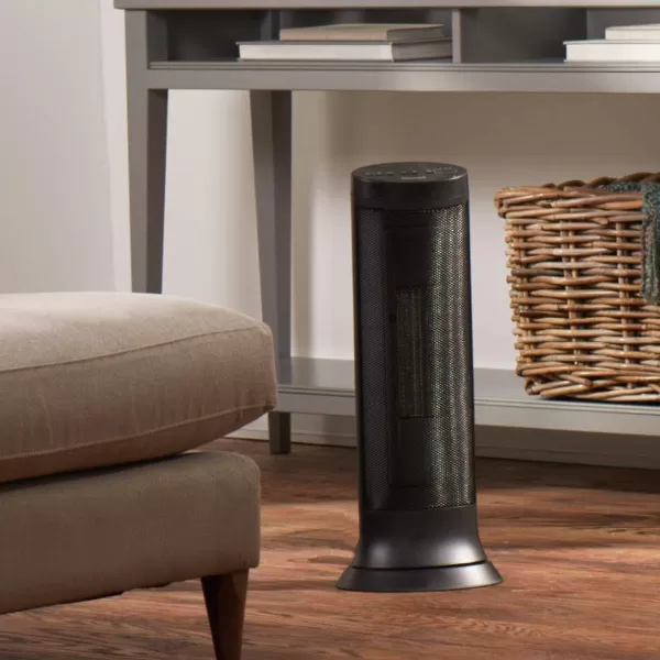 Honeywell Safeguard Motion Sensor Ceramic Space Heater, Large Room, Black –Ceramic Heater with Two Heat Settings and Slim Tower Design