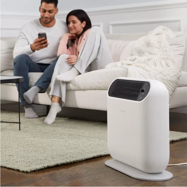Honeywell ThermaWave 6 Ceramic Technology Space Heater for indoor use. 1500W Heater with Programmable Thermostat with timer options for Bedroom, Rooms or Home - White