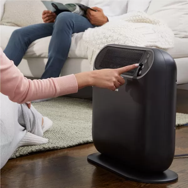 Honeywell ThermaWave 6 Ceramic Technology Space Heater for indoor use. 1500W Heater with Programmable Thermostat with timer options for Bedroom, Rooms or Home - White