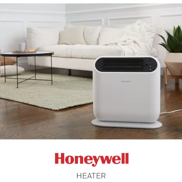 Honeywell ThermaWave 6 Ceramic Technology Space Heater for indoor use. 1500W Heater with Programmable Thermostat with timer options for Bedroom, Rooms or Home - White