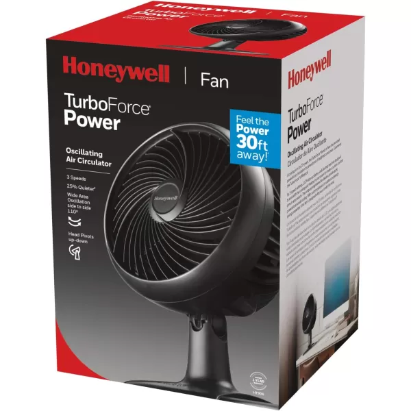 Honeywell Turbo Force Oscillating Table Fan, HT-906,Black, Medium 