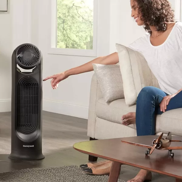 Honeywell TurboForce Tower Fan, 2-in-1 Fan with 6 speeds, quiet operation, and honeywell quality. Stylish Tower Fan for home, room, bedroom or home office - Black, HYF500