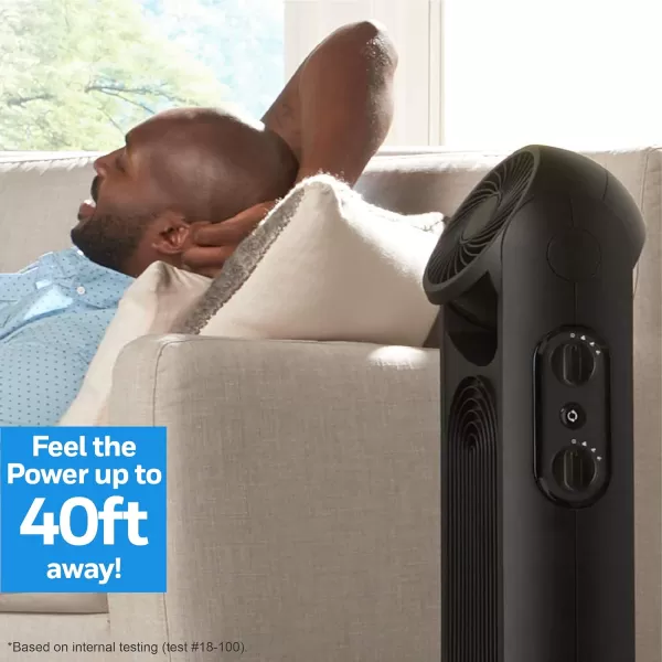 Honeywell TurboForce Tower Fan, 2-in-1 Fan with 6 speeds, quiet operation, and honeywell quality. Stylish Tower Fan for home, room, bedroom or home office - Black, HYF500