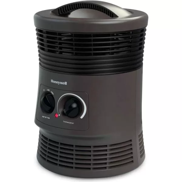 Honeywell 360 Degree Surround Fan Forced Heater for Home, Bedroom, or Office. Energy Efficient Portable Heater with Adjustable Thermostat, 2 Heat Settings - Black, HHF370B