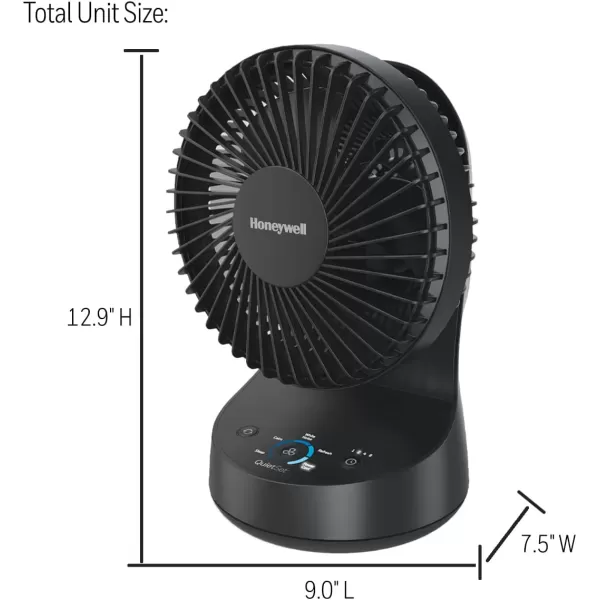 Honeywell QuietSet 5 Oscillating Table Fan, White – Personal and Small Room Fan with Quiet Operation and 5 Levels of Power and Sound
