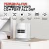 imageHoneywell QuietSet Sleep Personal Fan with Pink Noise 3 speeds adjustable head fan for nightstand White HTF300