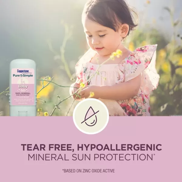 Coppertone Baby Sunscreen Pack Coppertone WaterBabies SPF 50 Sunscreen Spray 6 Oz Can  Coppertone Pure and Simple Baby Sunscreen Stick Mineral Sunscreen SPF 50 Tear Free 049 Oz Stick