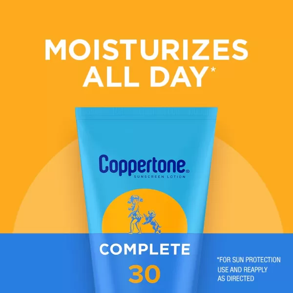 Coppertone COMPLETE SPF 30 Sunscreen Lotion Lightweight Moisturizing Sunscreen Water Resistant Body Sunscreen SPF 30 7 Fl Oz TubeSPF 30