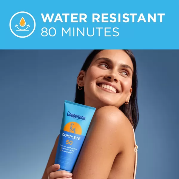 Coppertone COMPLETE SPF 30 Sunscreen Lotion Lightweight Moisturizing Sunscreen Water Resistant Body Sunscreen SPF 30 7 Fl Oz TubeSPF 50