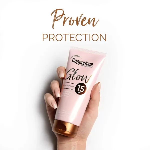 Coppertone Glow Hydrating Sunscreen Lotion with Illuminating Shimmer Minerals and Broad Spectrum SPF 15 Waterresistant Fastdrying Free of Parabens PABA Phthalates Oxybenzone White  5 oz