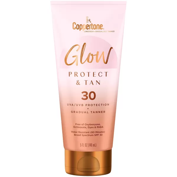 Coppertone Glow Protect and Tan Sunscreen Lotion  Gradual Self Tanner SPF 30 Sunscreen 5 Fl Oz Tube Pack of 2SPF 30