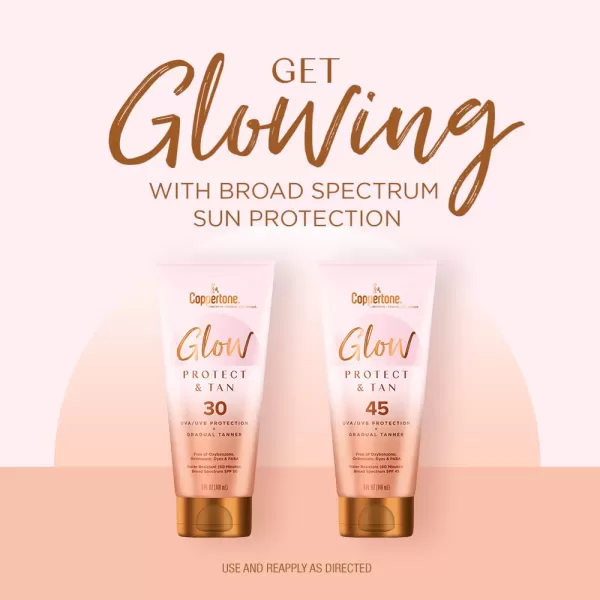 Coppertone Glow Protect and Tan Sunscreen Lotion  Gradual Self Tanner SPF 30 Sunscreen 5 Fl Oz Tube Pack of 2SPF 30