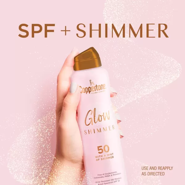 Coppertone Glow with Shimmer Sunscreen Spray Water Resistant  Broad Spectrum SPF 50 5 OzSPF 50