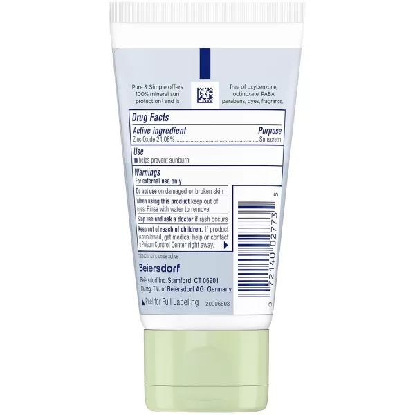 Coppertone Pure ampamp Simple For Face SPF 50 Sunscreen Lotion Zinc Oxide Mineral Sunscreen Lotion Water Resistant Hypoallergenic Travel Size 2 Ounce