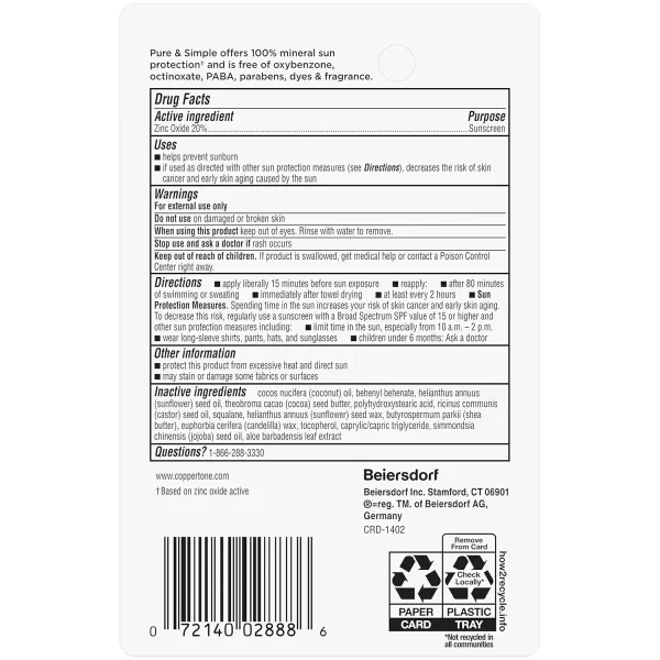 Coppertone Pure and Simple Mineral Sunscreen Pack Hypoallergenic Sunscreen for Sensitive Skin with Zinc Oxide Protection Sunscreen Spray SPF 50 5 Oz Can  SPF 50 Sunscreen Stick 049 Oz