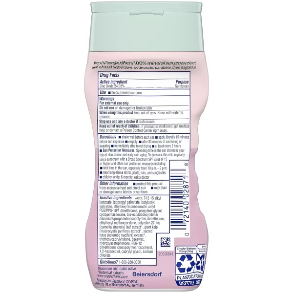 Coppertone Pure and Simple Sunscreen SPF 50 Lotion with Zinc Oxide Mineral for Babies Tear Free Water Resistant Broad Spectrum 6 Fl Oz Bottle Pack of 18