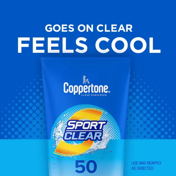 Coppertone SPORT Clear Sunscreen Lotion SPF 50 Water Resistant Sunscreen Broad Spectrum SPF 50 Sunscreen 5 Fl Oz Tube